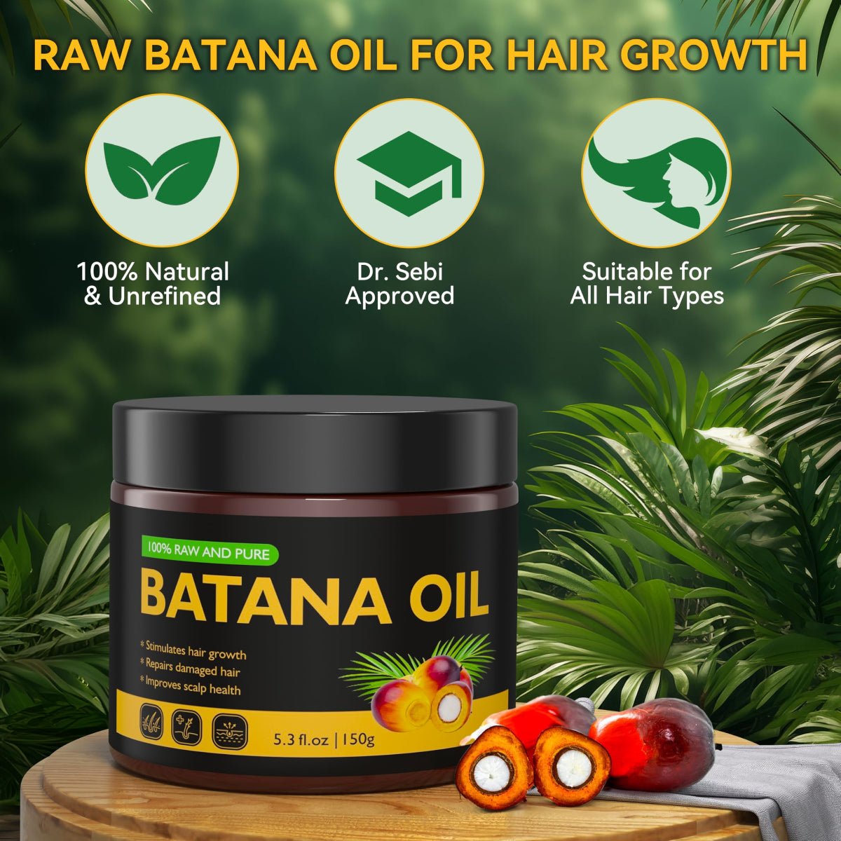Veakoo Raw Batana Oil for Hair Growth, 100% Natural Pure (3.2 oz) - veakoo